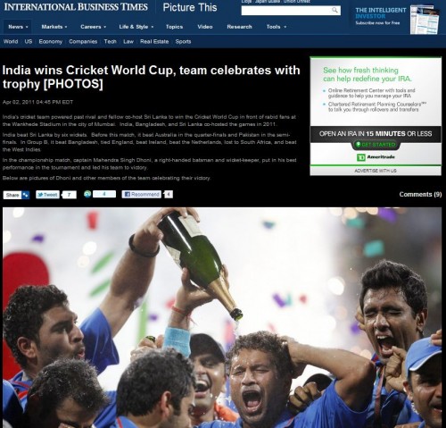 Team India wins Cricket World Cup Team India wins Cricket World Cup
