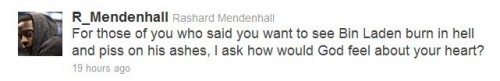 Rashard Mendenhall Tweet #5 Rashard Mendenhall Tweet #5