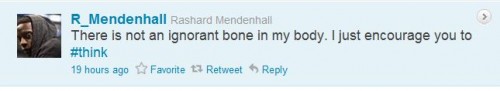 Rashard Mendenhall Tweet #6 Rashard Mendenhall Tweet #6